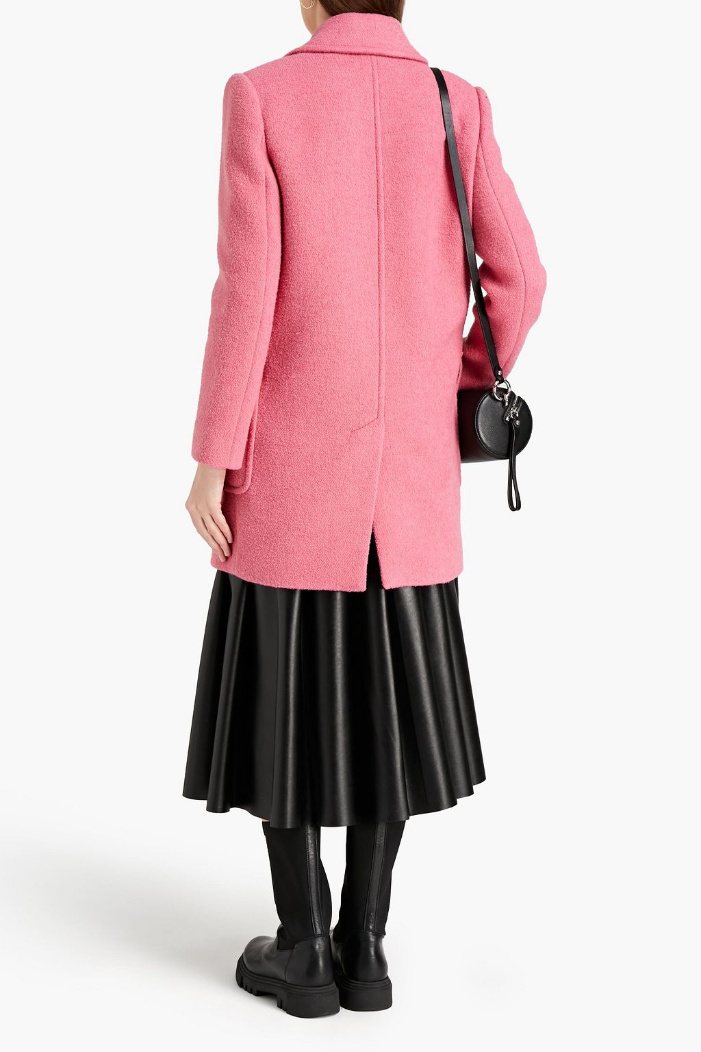 BOUTIQUE MOSCHINO Double-breasted wool-blend bouclé-tweed coat