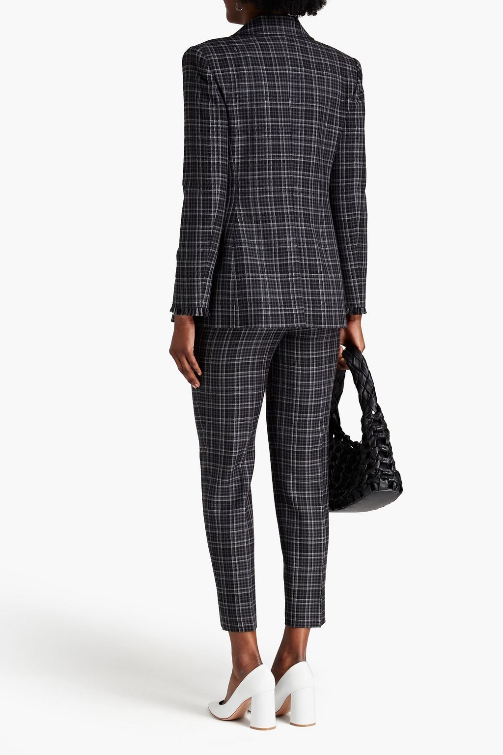 BOUTIQUE MOSCHINO Checked wool-blend blazer