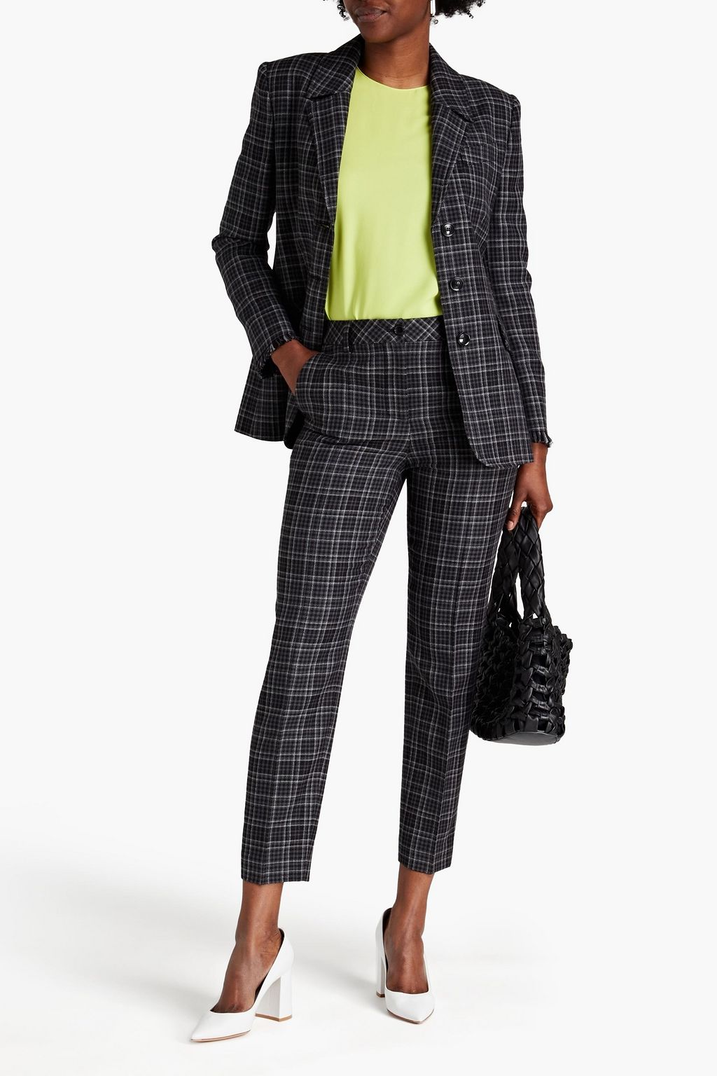 BOUTIQUE MOSCHINO Checked wool-blend blazer