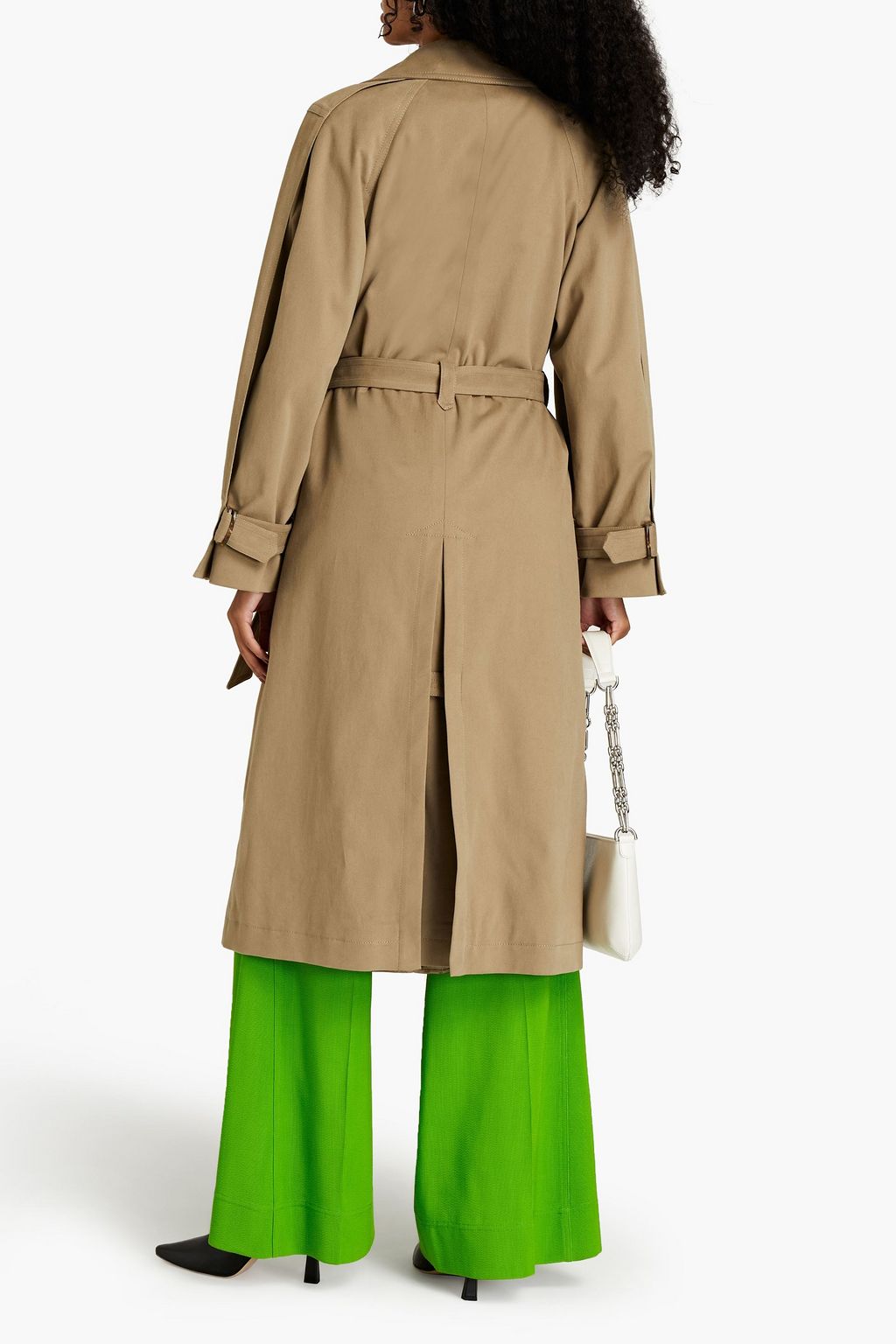 ALBERTA FERRETTI Belted cotton-blend twill trench coat