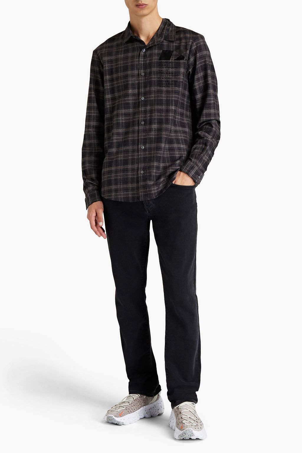 MCQ ALEXANDER MCQUEEN Appliquéd checked cotton-twill shirt