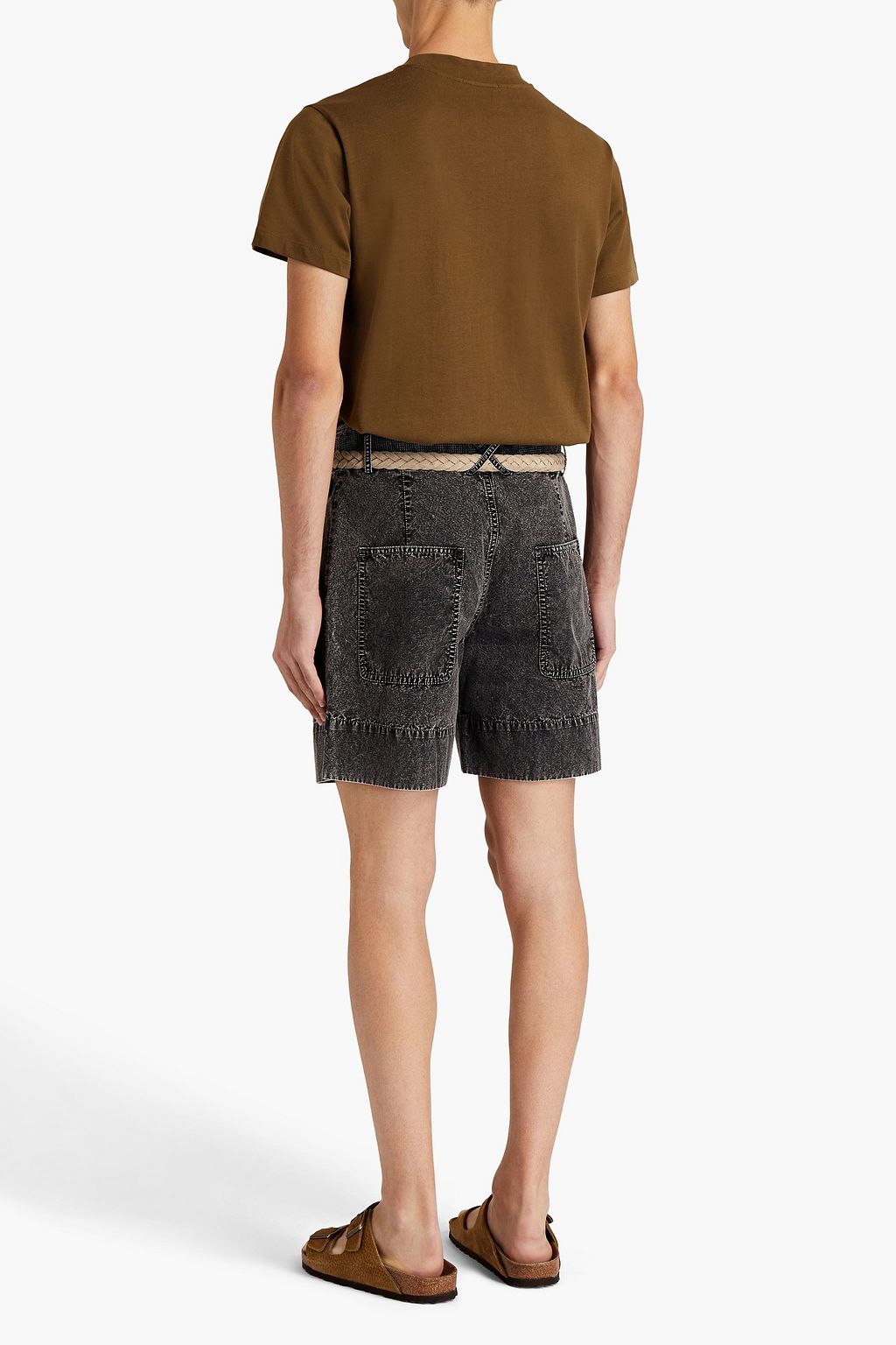 ISABEL MARANT Nappo denim-paneled cotton-piqué shorts