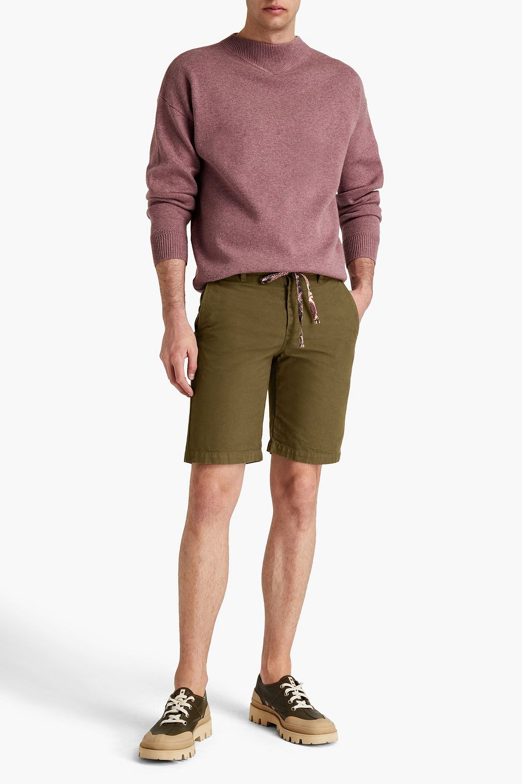 ISABEL MARANT Lamar belted cotton-canvas shorts