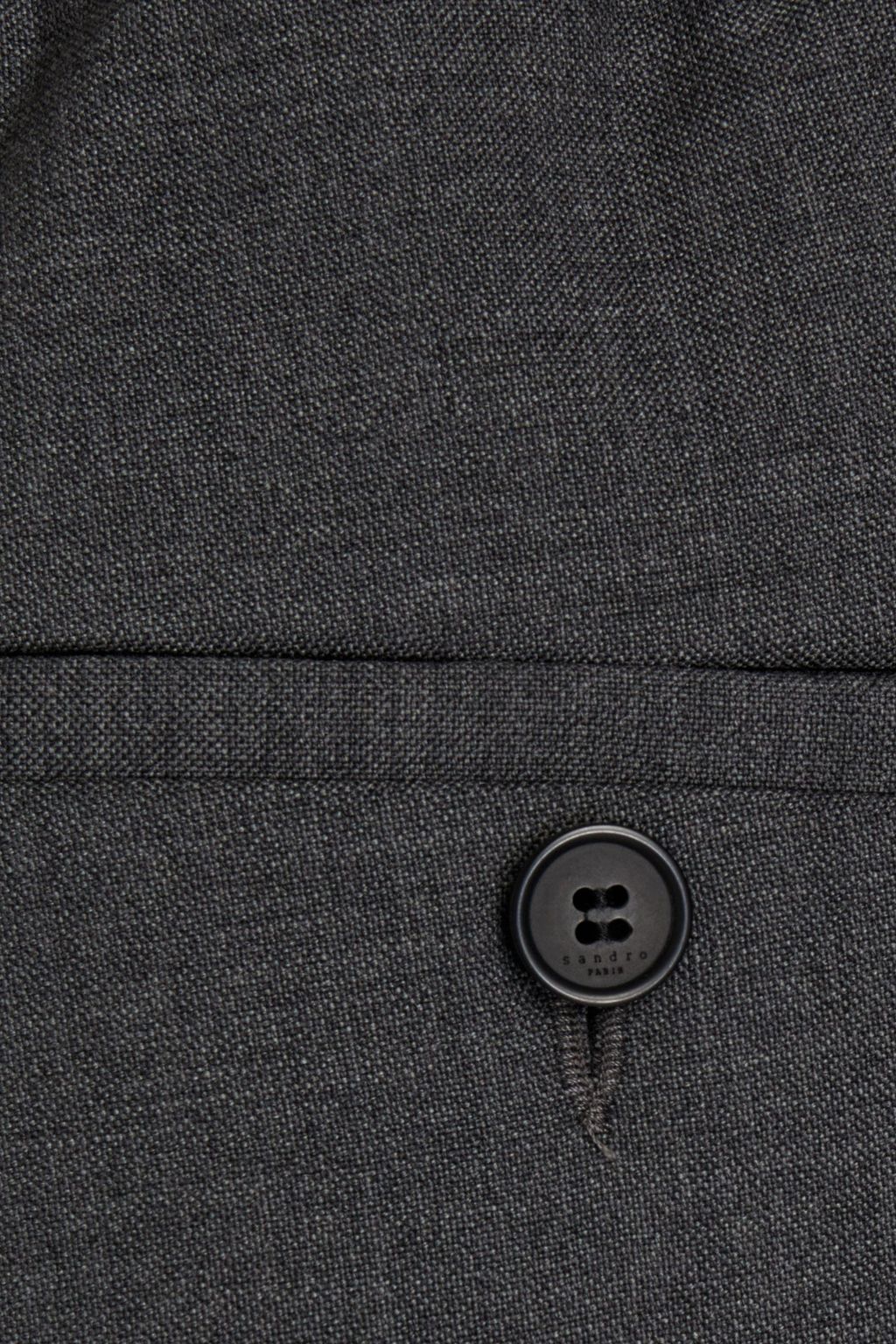 SANDRO Alpha tapered mélange wool-crepe pants