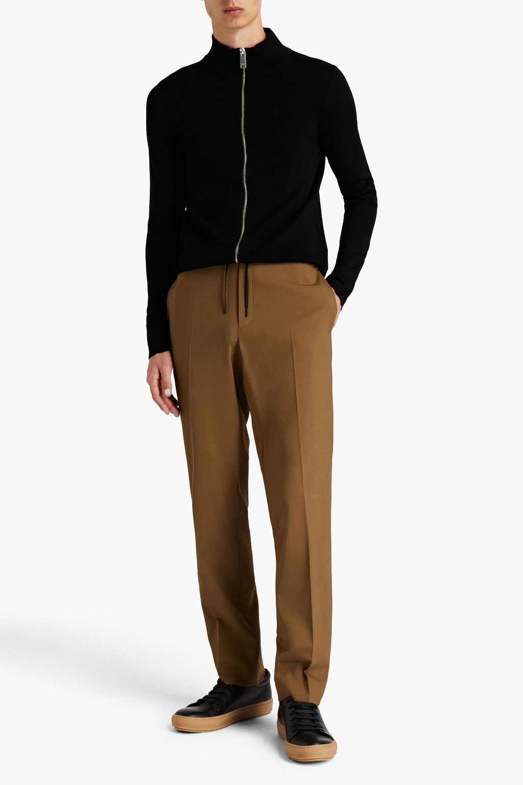 SANDRO Alpha tapered wool-blend crepe pants
