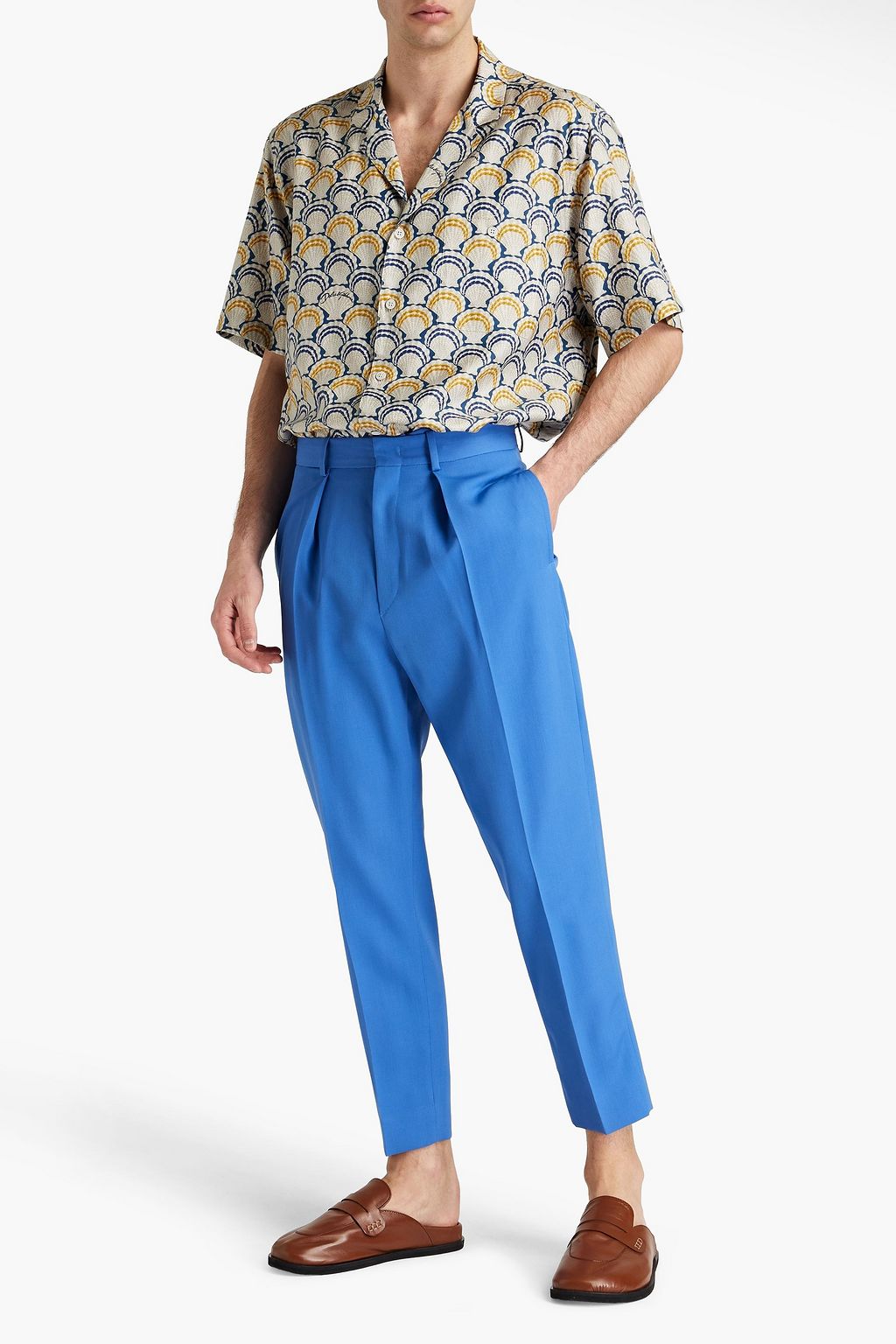 ISABEL MARANT Nicko tapered pleated linen-blend twill pants
