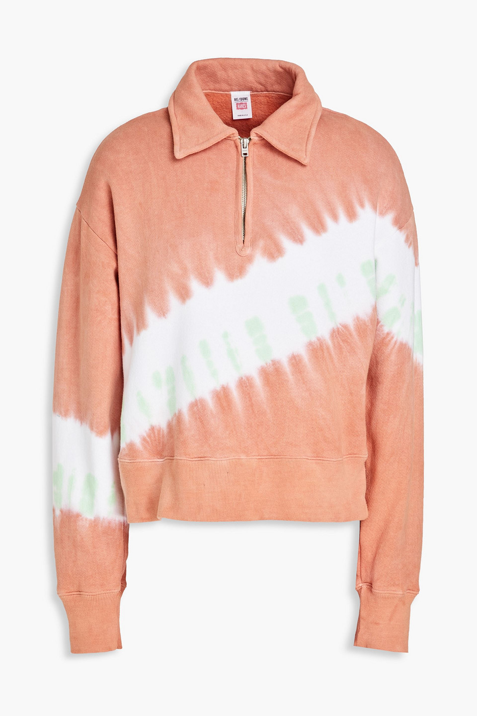Re/done 70s Tie-dyed Cotton-fleece Sweatshirt In Antique Rose