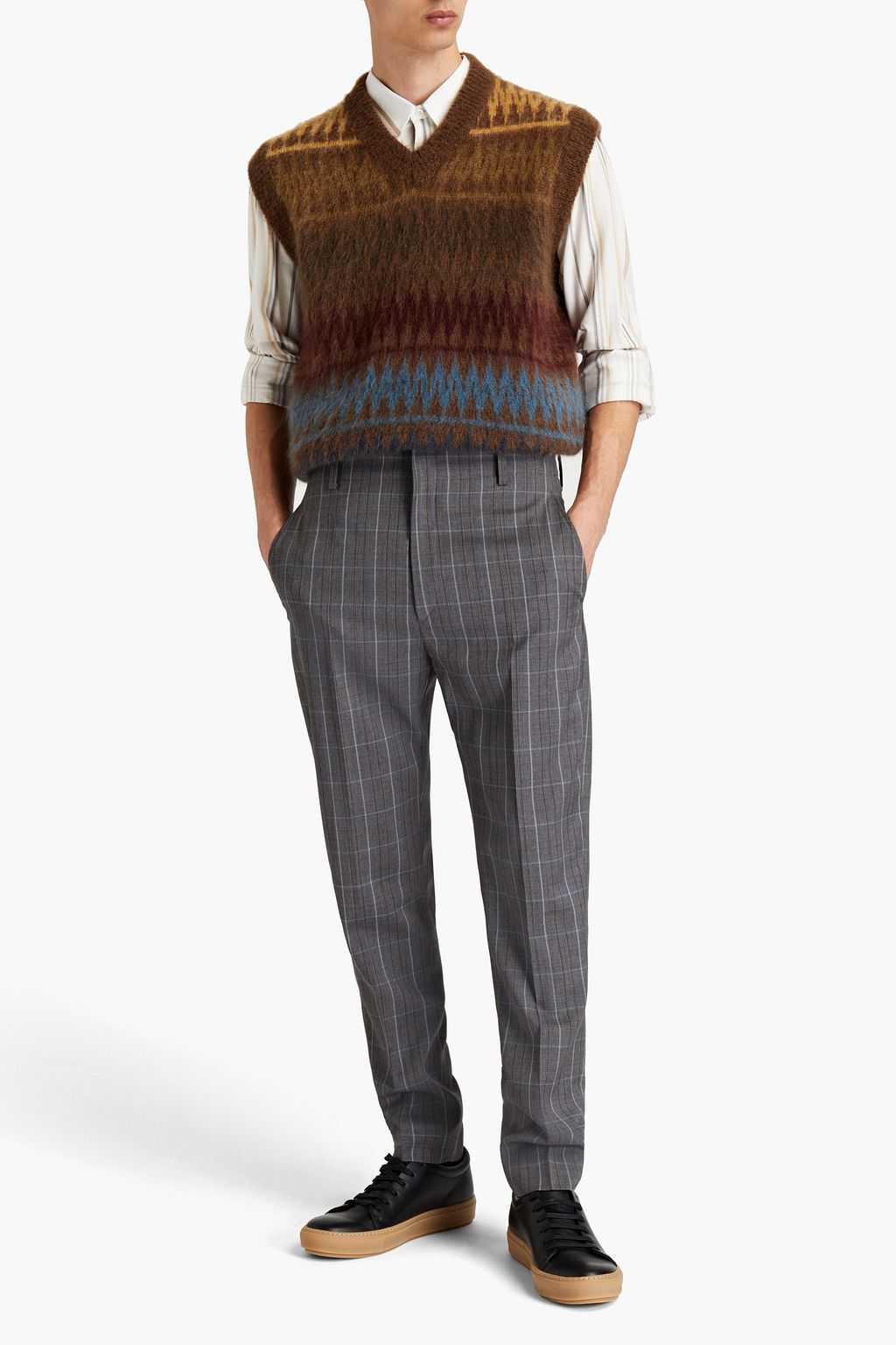 ISABEL MARANT Lisato tapered Prince of Wales checked wool-canvas pants