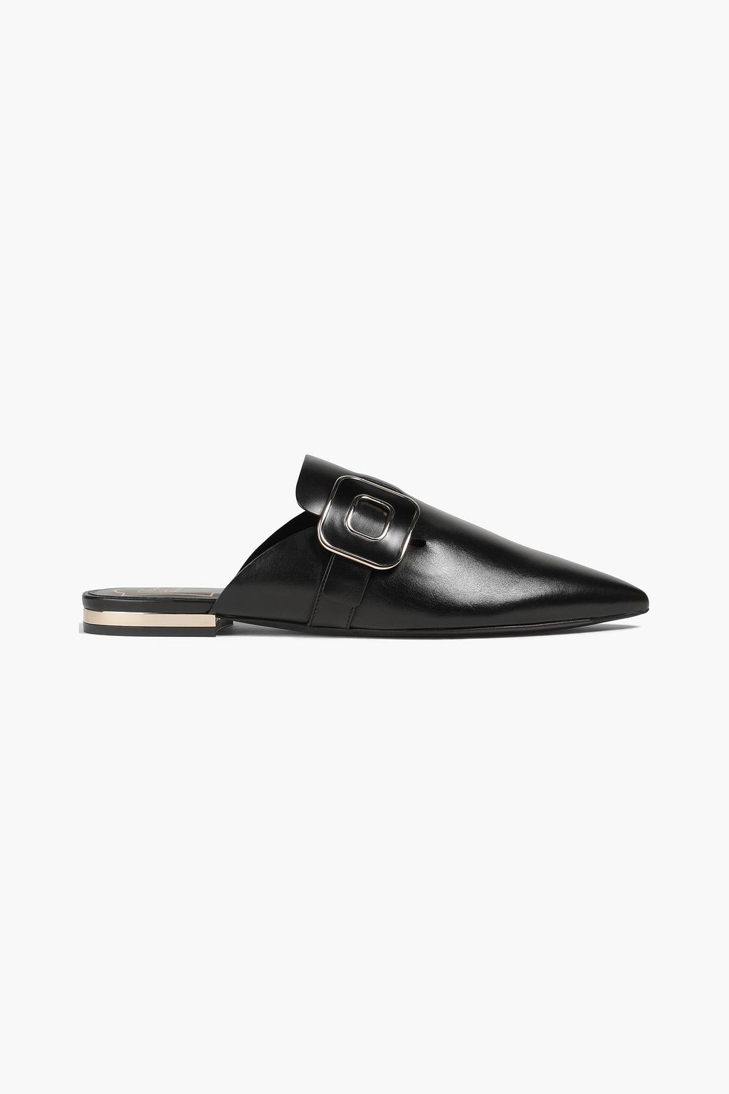 ROGER VIVIER Buckle-embellished leather slippers | THE OUTNET