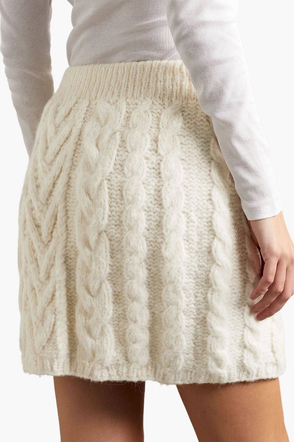LINGUA FRANCA Rebel cable-knit mini skirt