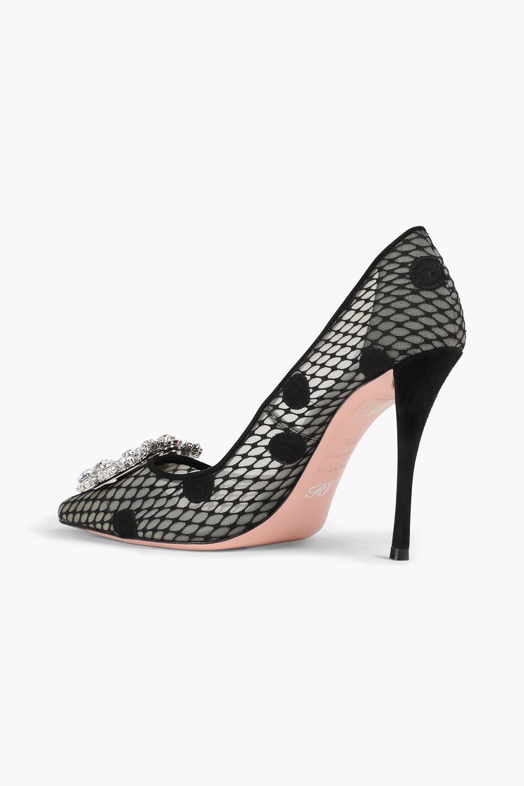 ROGER VIVIER Embellished mesh pumps
