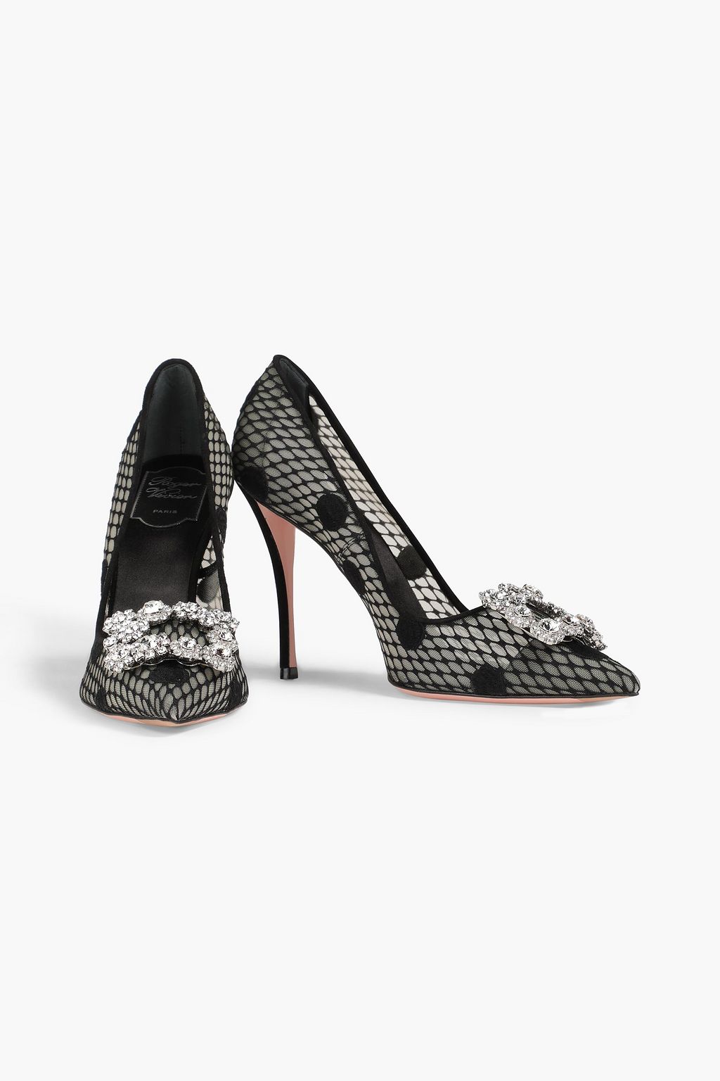 ROGER VIVIER Embellished mesh pumps