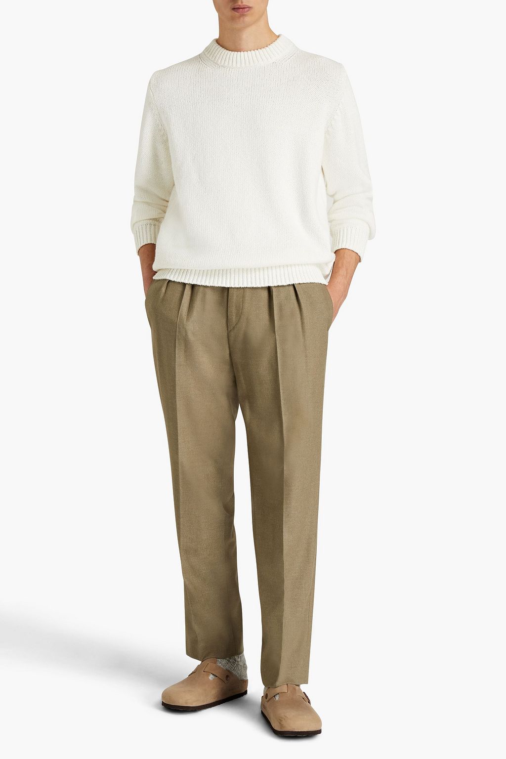 ISABEL MARANT Nicklen tapered pleated wool-blend pants