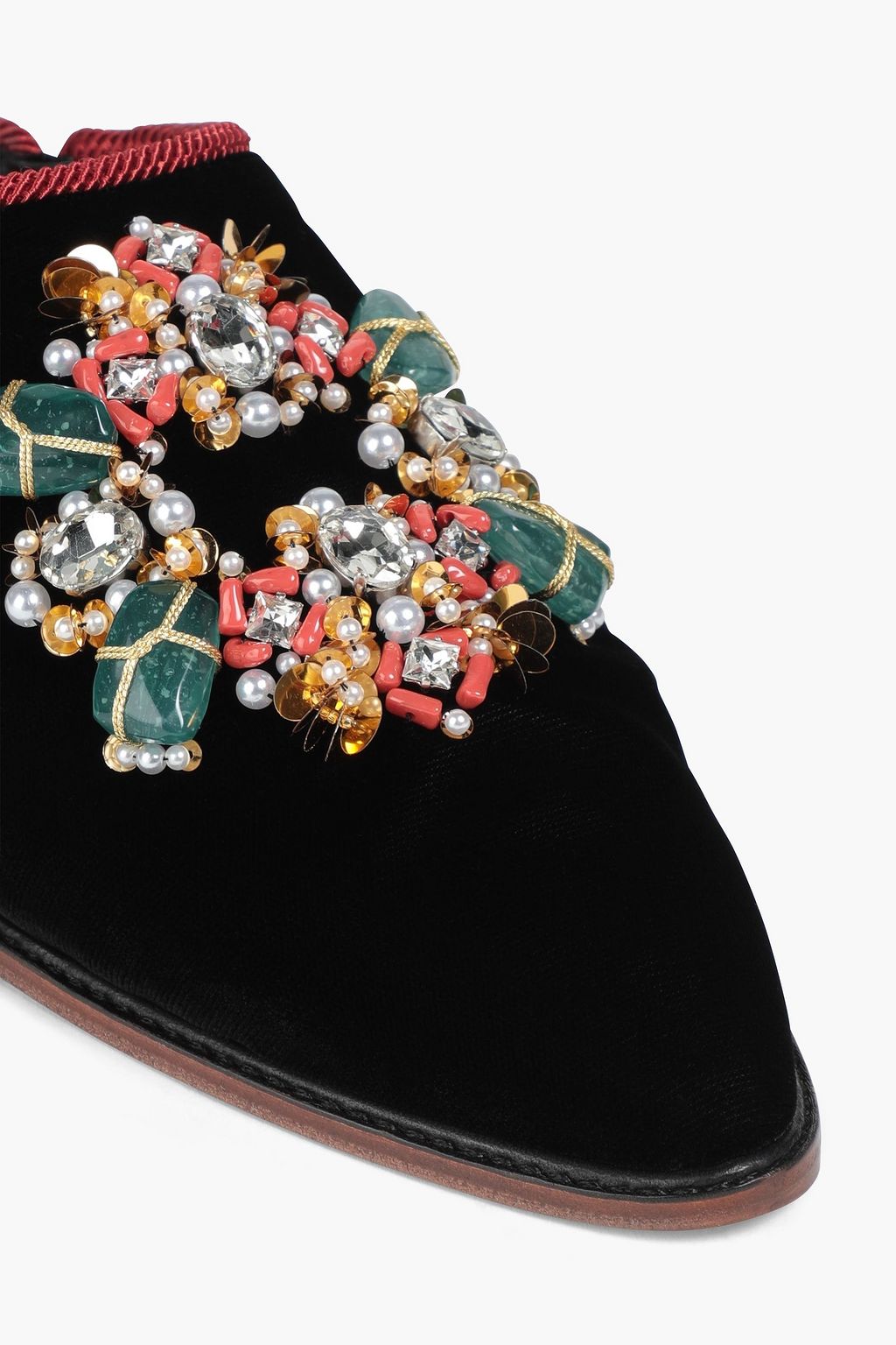 ROGER VIVIER Embellished velvet slippers