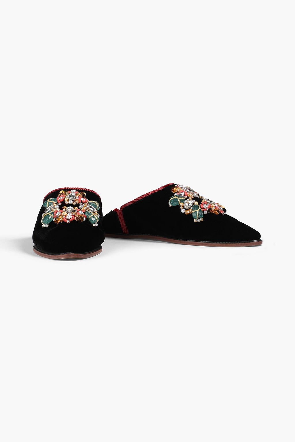 ROGER VIVIER Embellished velvet slippers