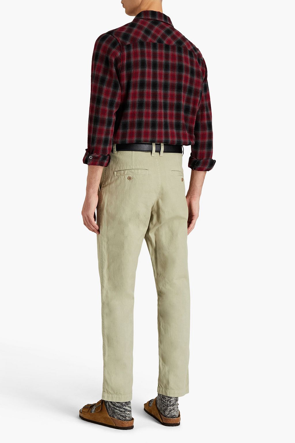 ISABEL MARANT Tapery tapered cotton and linen-blend canvas pants
