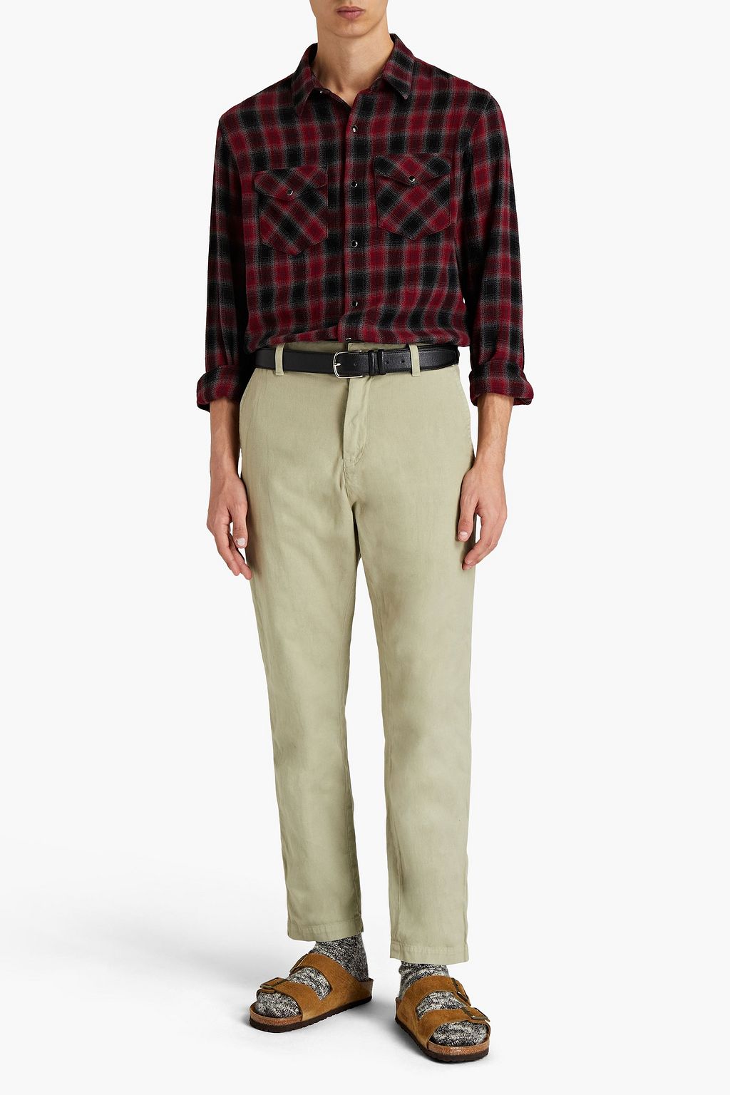 ISABEL MARANT Tapery tapered cotton and linen-blend canvas pants