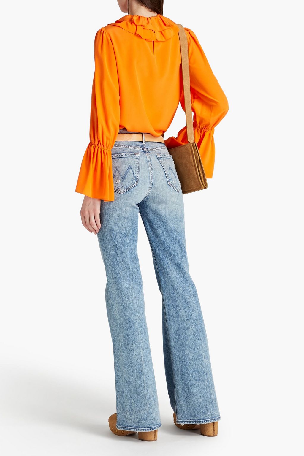 TORY BURCH シルククレープデシン ブラウス ラッフル付き