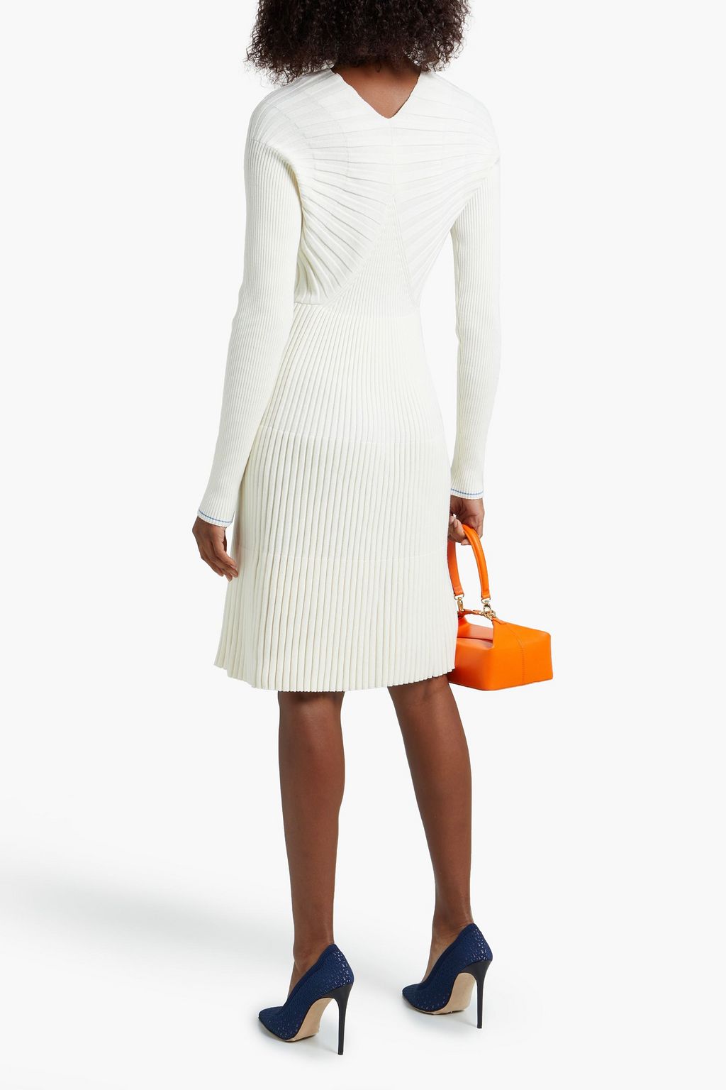 VICTORIA BECKHAM Ribbed wool-blend dress