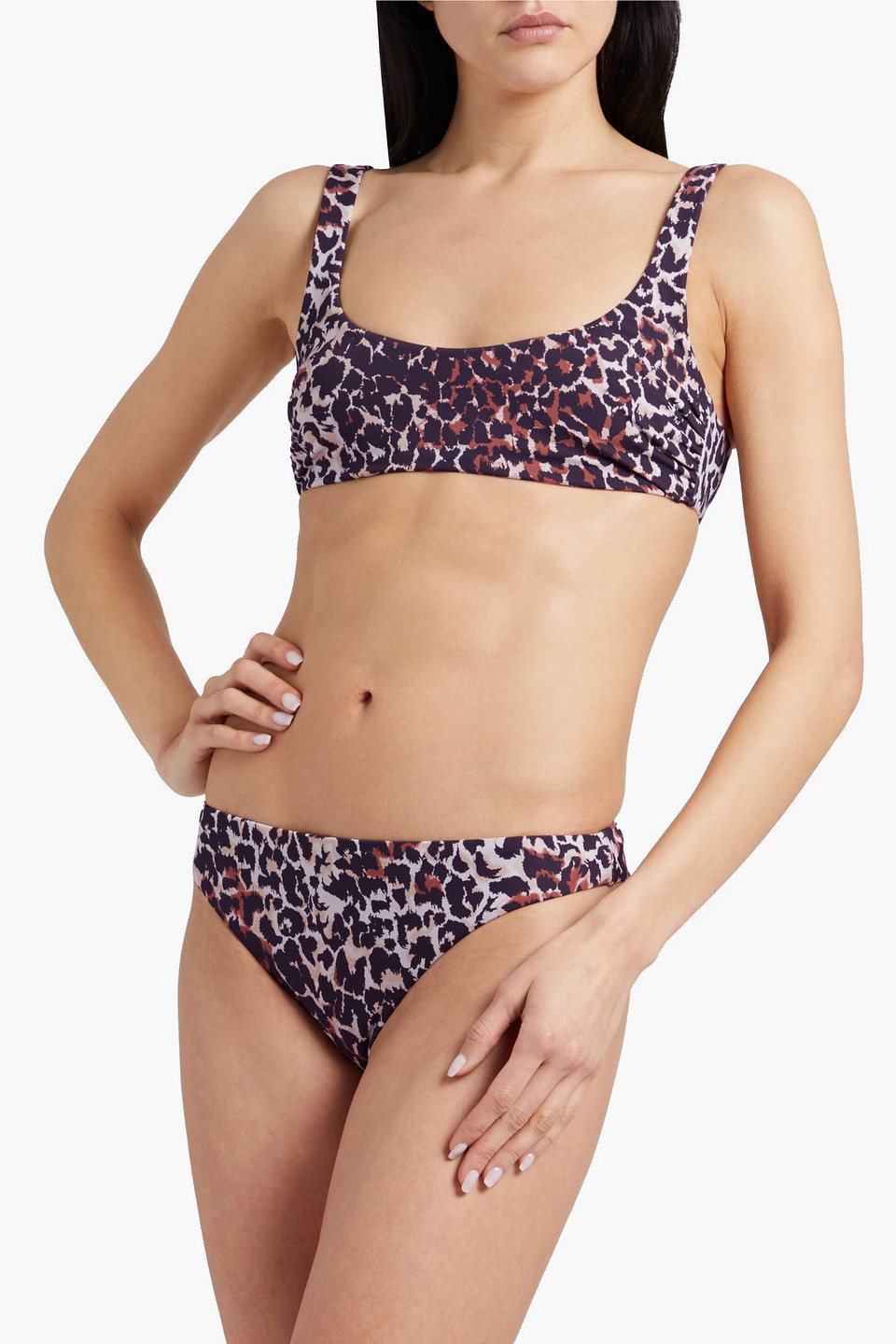 Veronica Beard Marau Leopard-print Low-rise Bikini Briefs In Animal Print