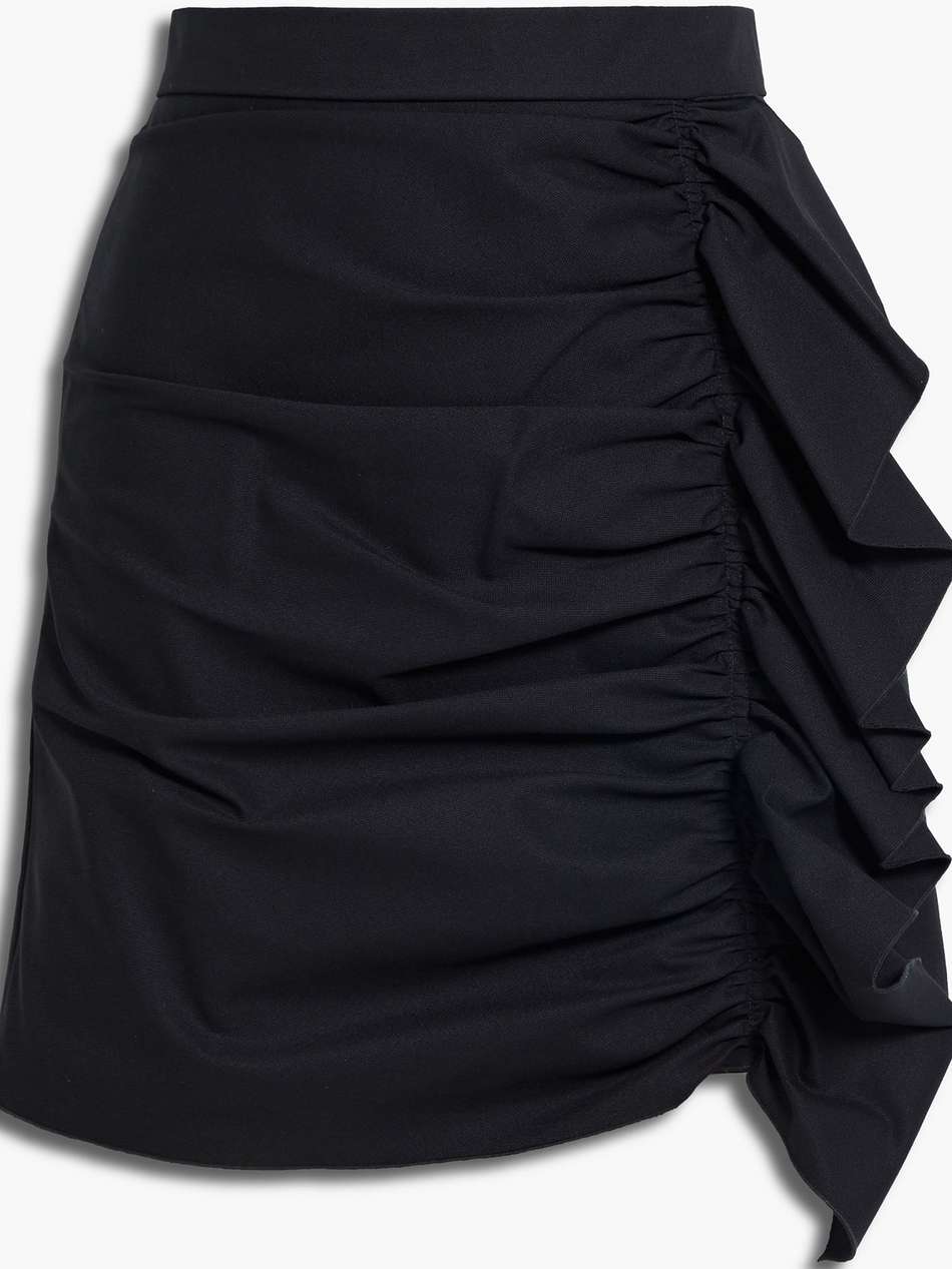 ruffled twill mini skirt