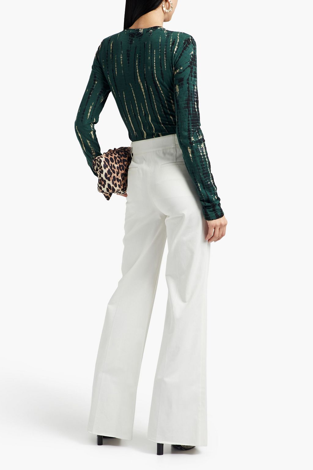 REDVALENTINO Cotton-blend twill flared pants