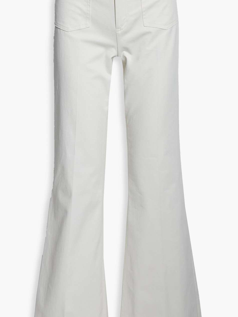 cotton-blend twill flared pants