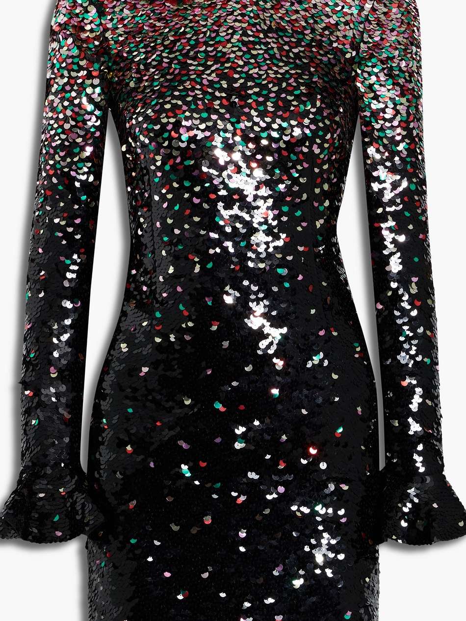 sequined silk-chiffon mini dress