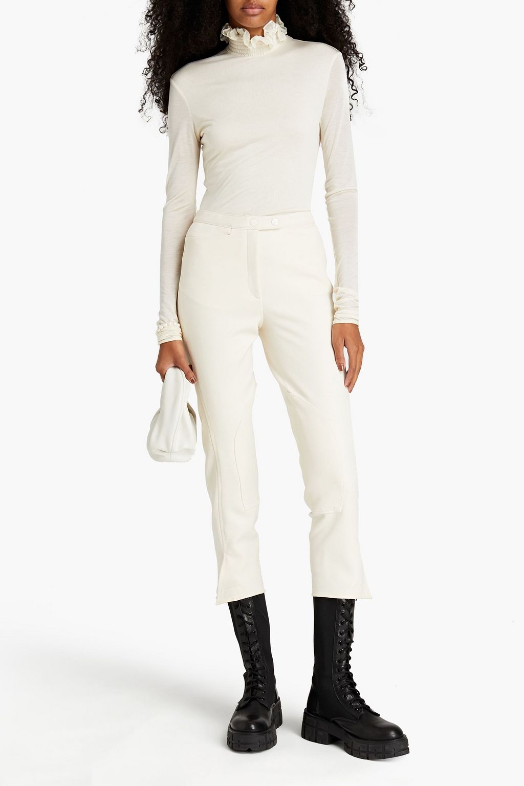 PHILOSOPHY DI LORENZO SERAFINI Cropped crepe slim-leg pants
