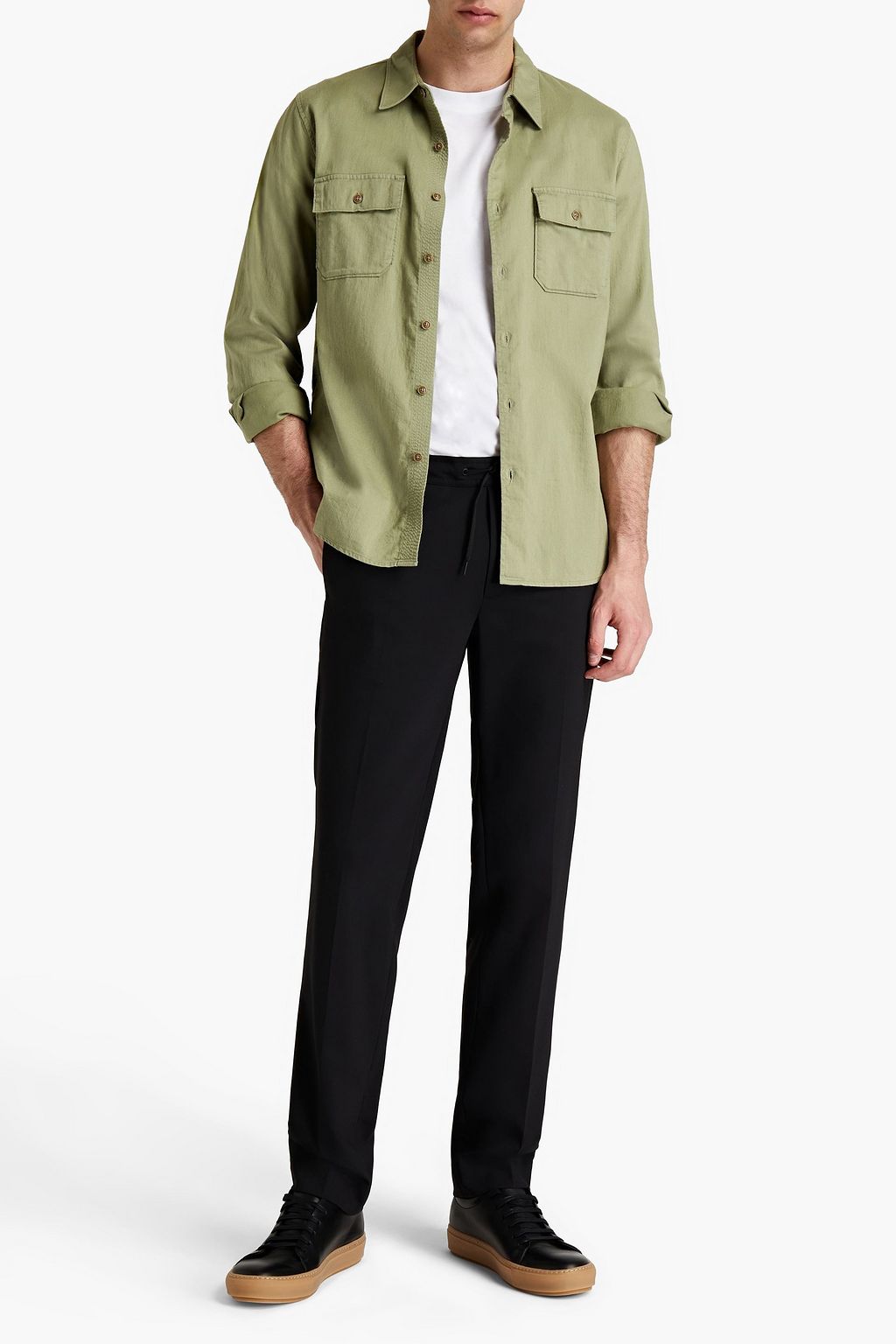 SANDRO Slim-fit wool-blend pants