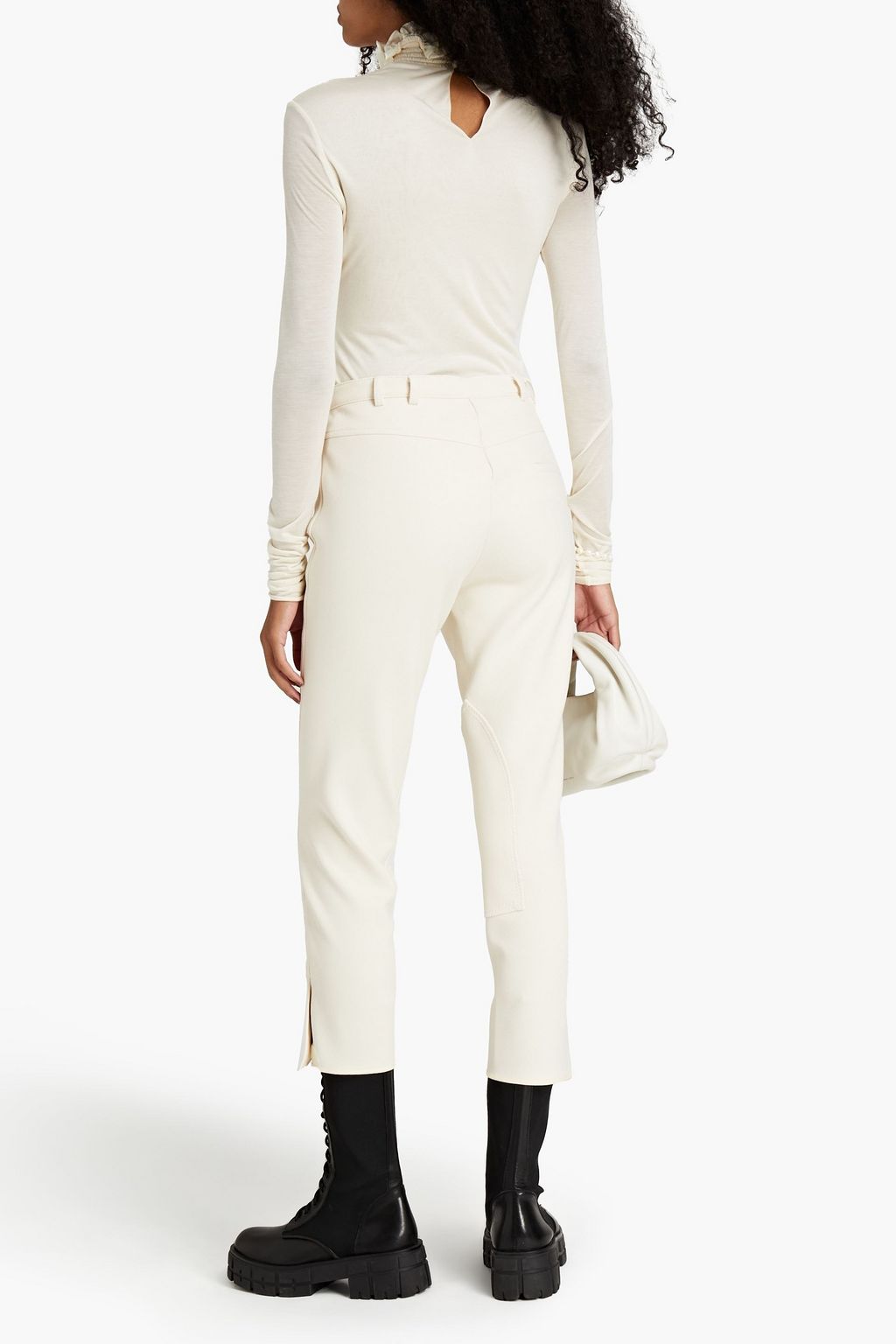 PHILOSOPHY DI LORENZO SERAFINI Ruffled organza-trimmed modal turtleneck top