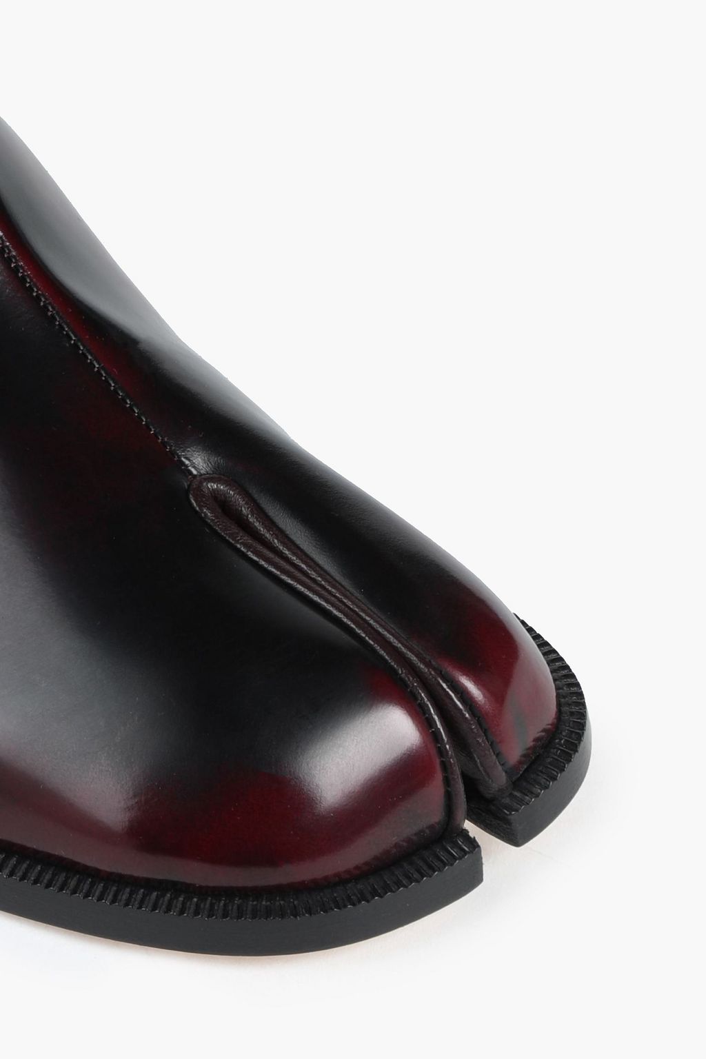 MAISON MARGIELA Tabi split-toe glossed-leather Chelsea boots