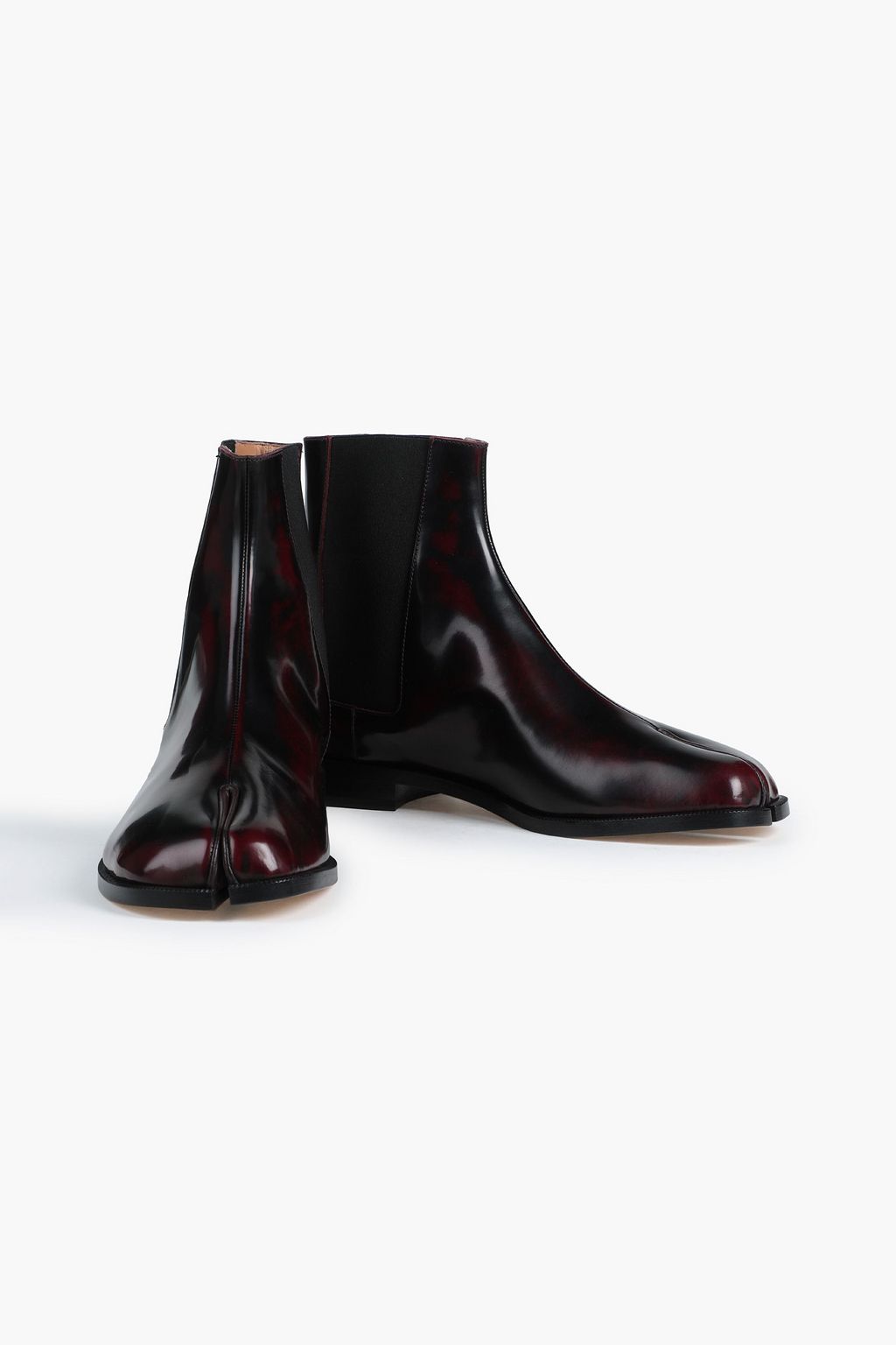 MAISON MARGIELA Tabi split-toe glossed-leather Chelsea boots