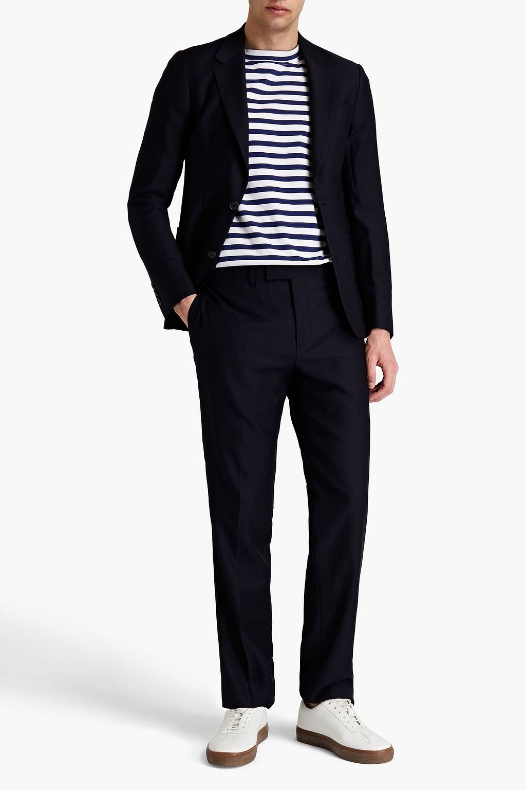 SANDRO Wool-piqué suit jacket