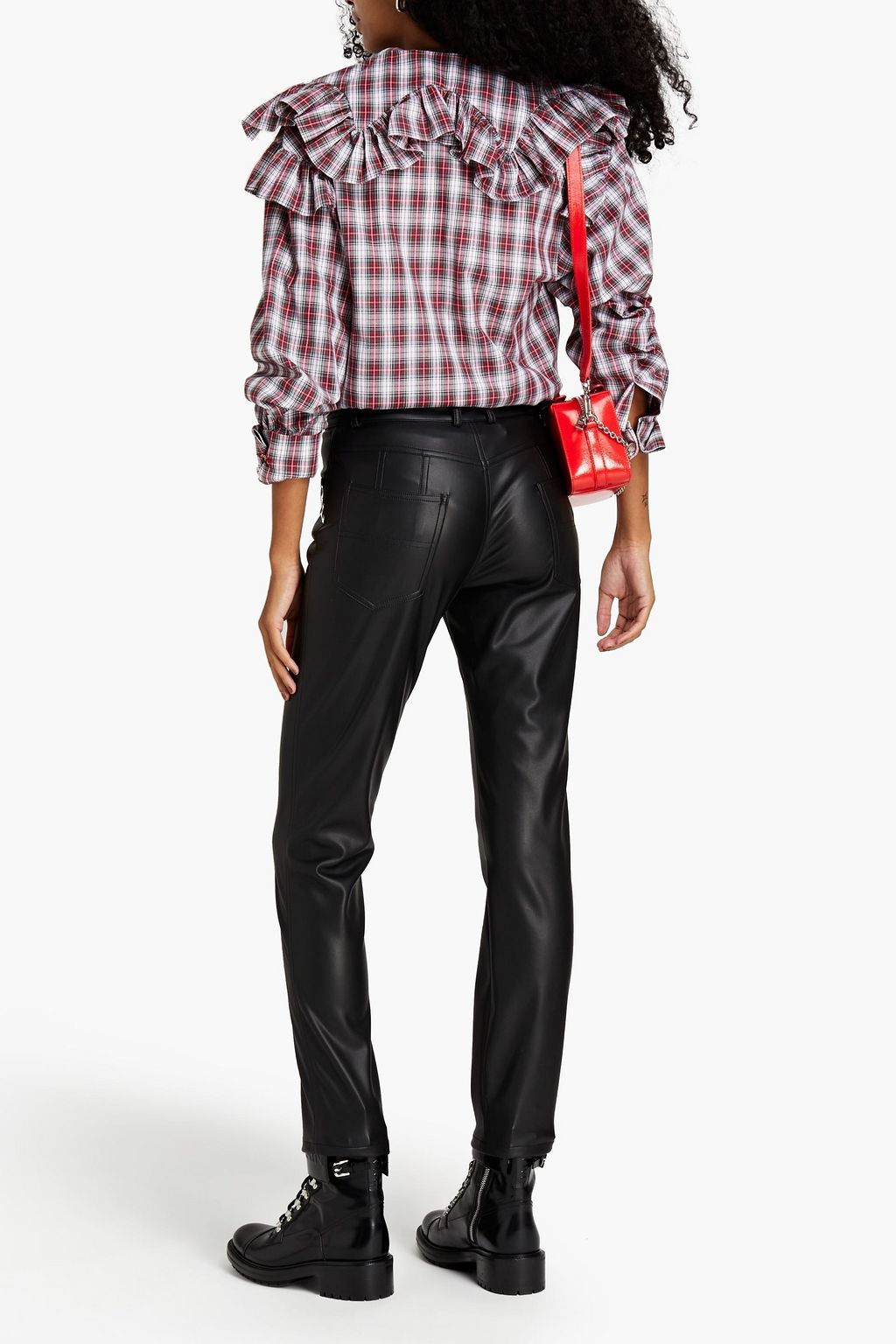 PHILOSOPHY DI LORENZO SERAFINI Ruffled checked cotton shirt