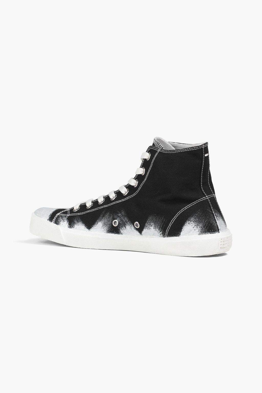 MAISON MARGIELA Tabi splittoe painted canvas hightop sneakers THE