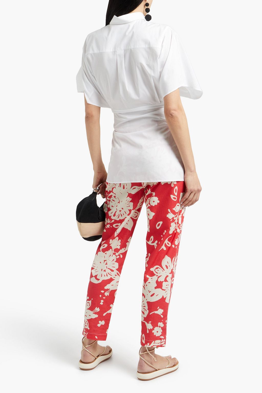 REDVALENTINO Karottenhose aus Baumwollpopeline mit floralem Print