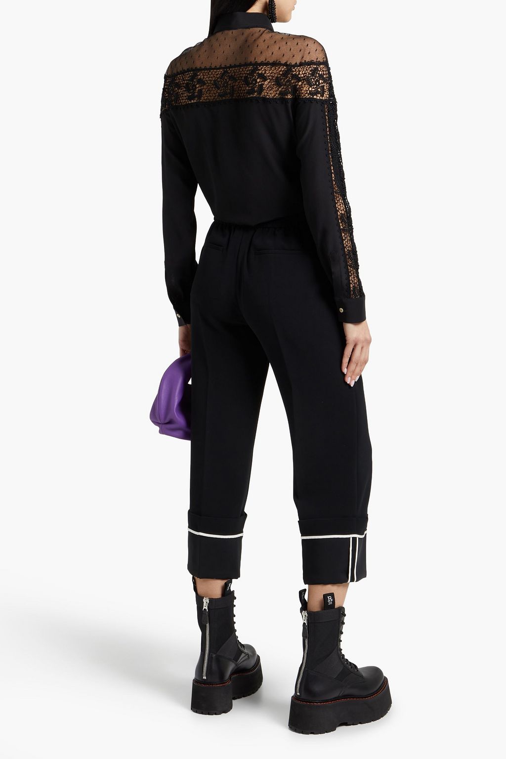 REDVALENTINO Cropped crepe straight-leg pants