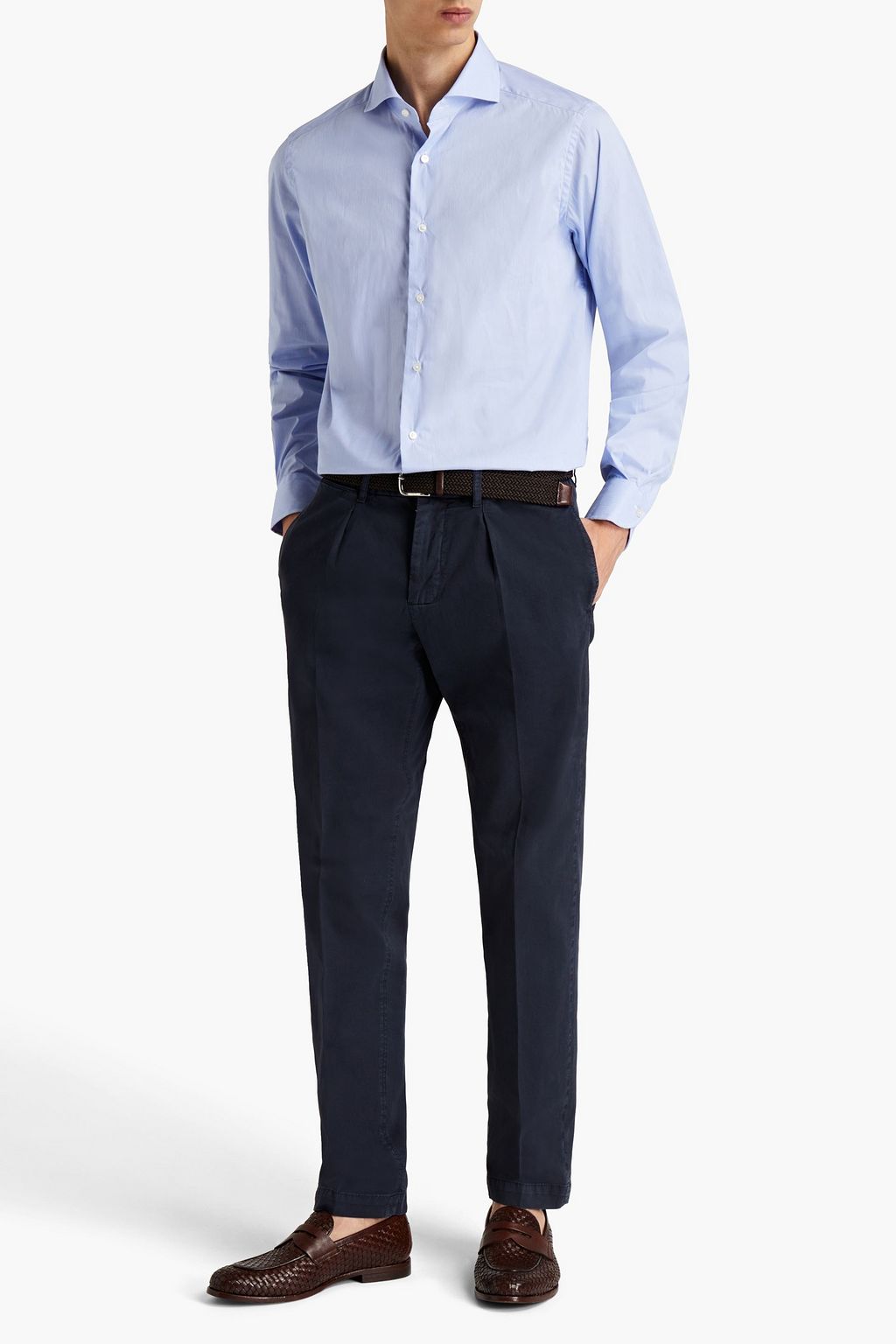 PESERICO Cotton-blend gabardine chinos