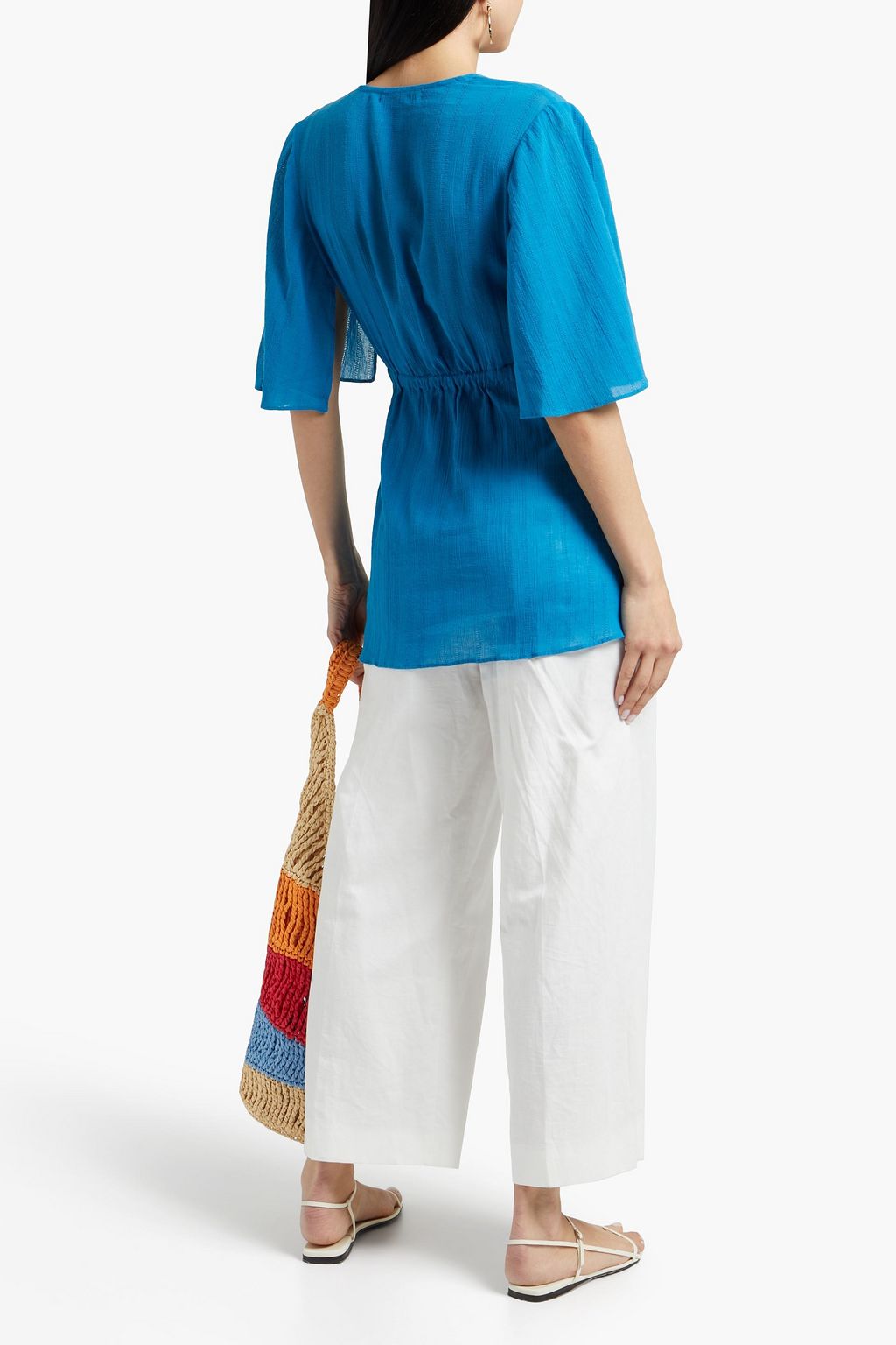 VIX PAULA HERMANNY Malia crochet-trimmed cotton-gauze top