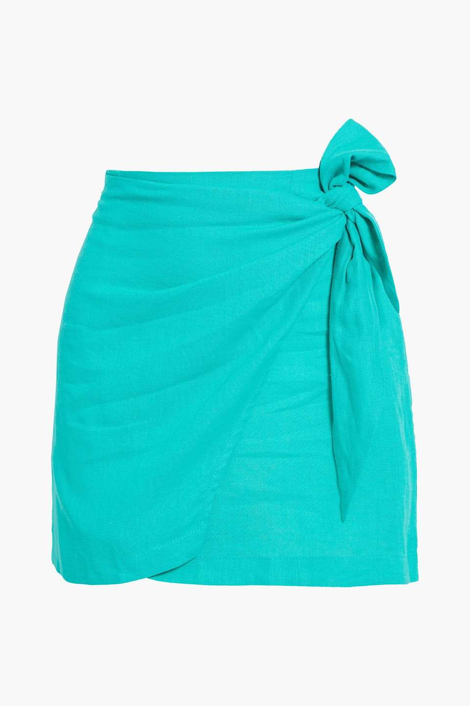 vix paula hermanny - rai wrap-effect linen-blend mini skirt - green - s