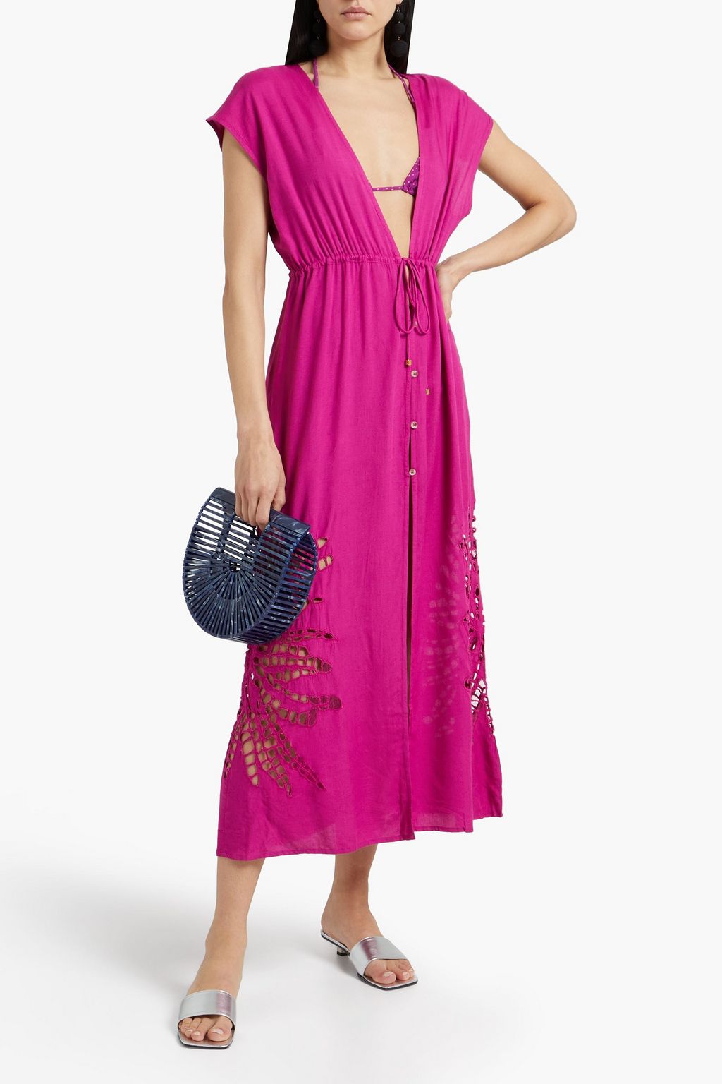 VIX PAULA HERMANNY Broderie anglaise voile midi dress
