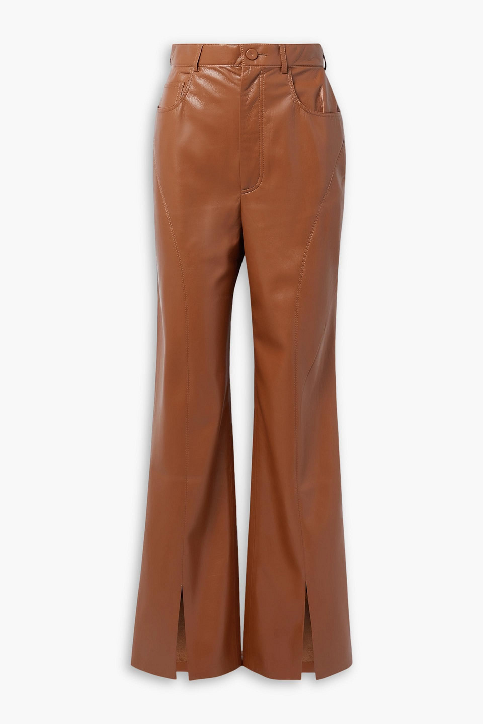 Nanushka Basha Okobor Wide-leg Pants In Light Brown