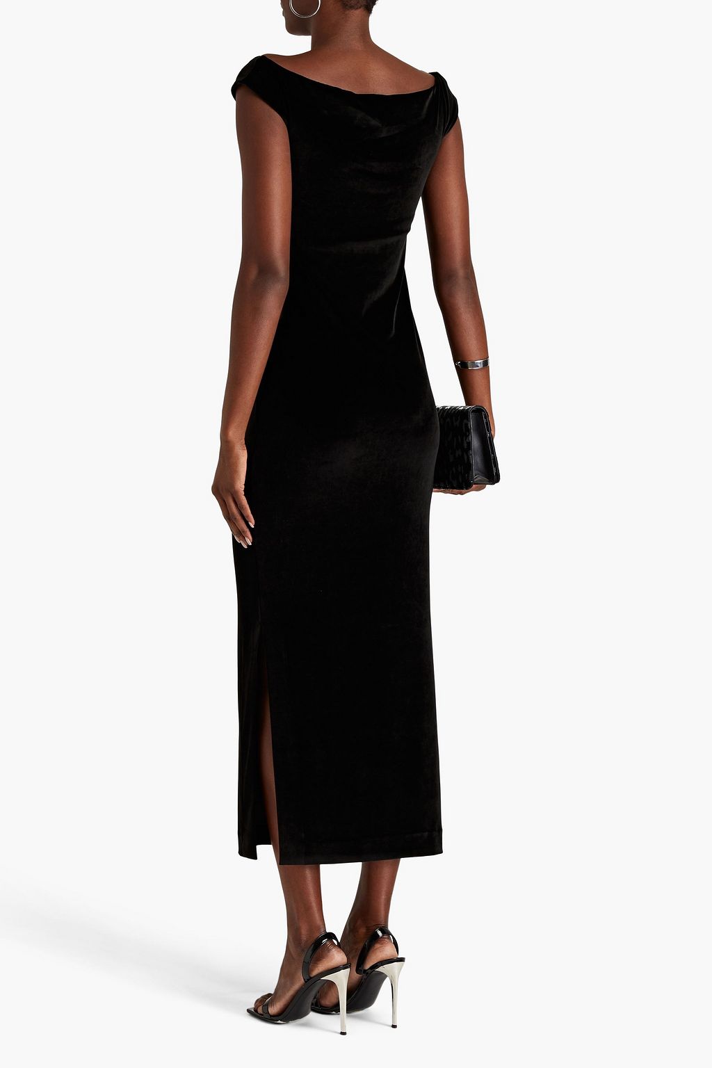 NANUSHKA Lucy off-the-shoulder velvet midi dress