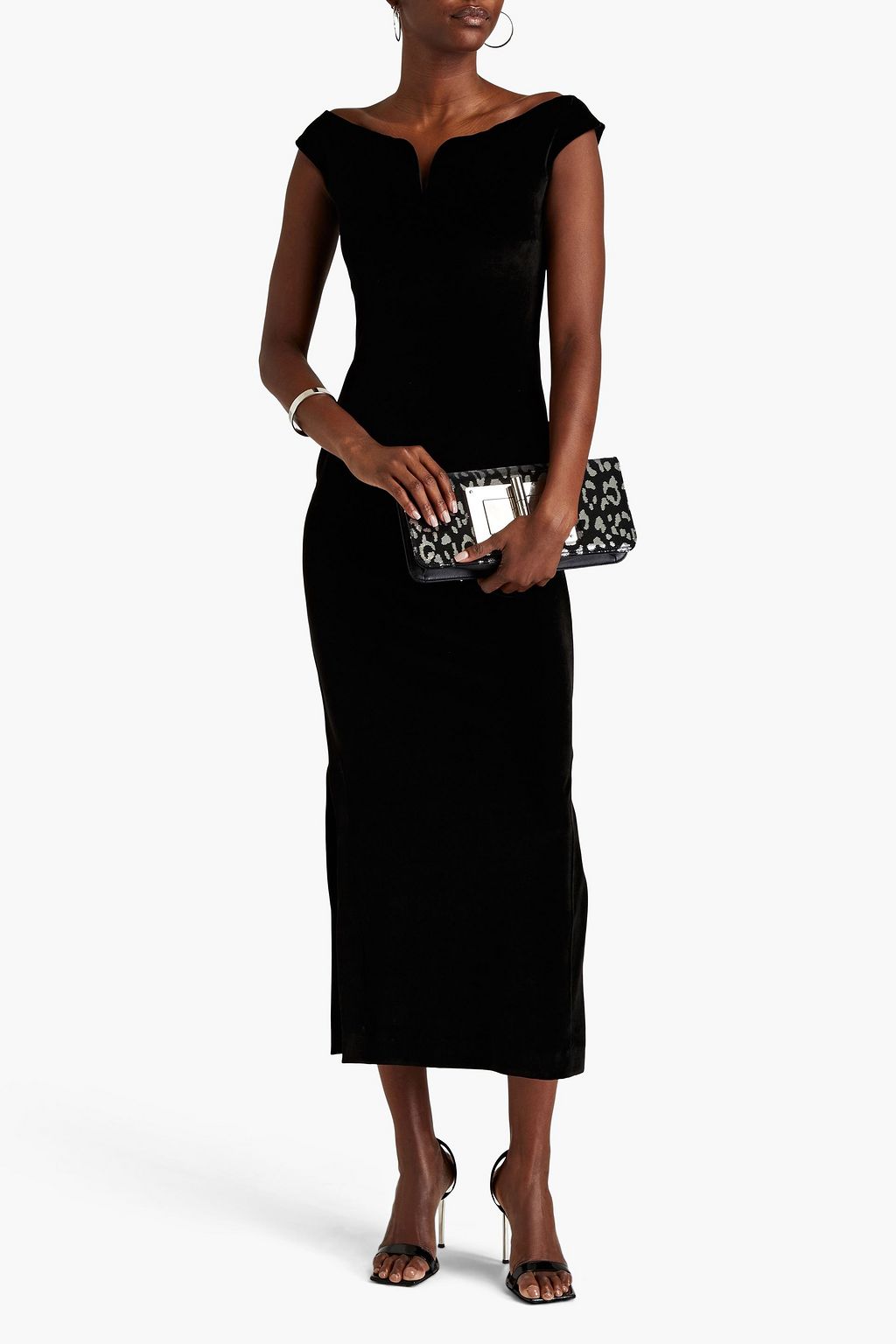 NANUSHKA Lucy off-the-shoulder velvet midi dress