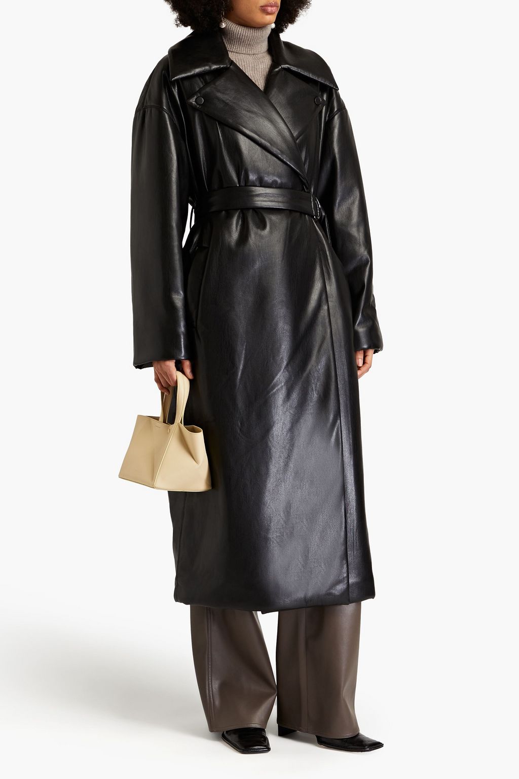 NANUSHKA Liano padded faux leather trench coat THE OUTNET