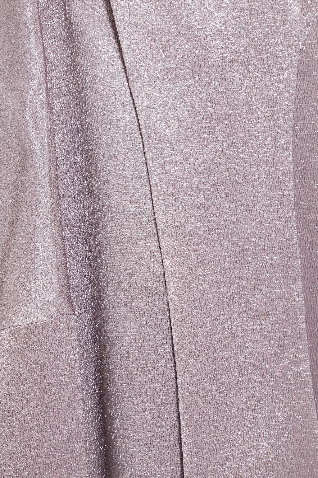 VALENTINO GARAVANI Layered metallic textured-crepe top