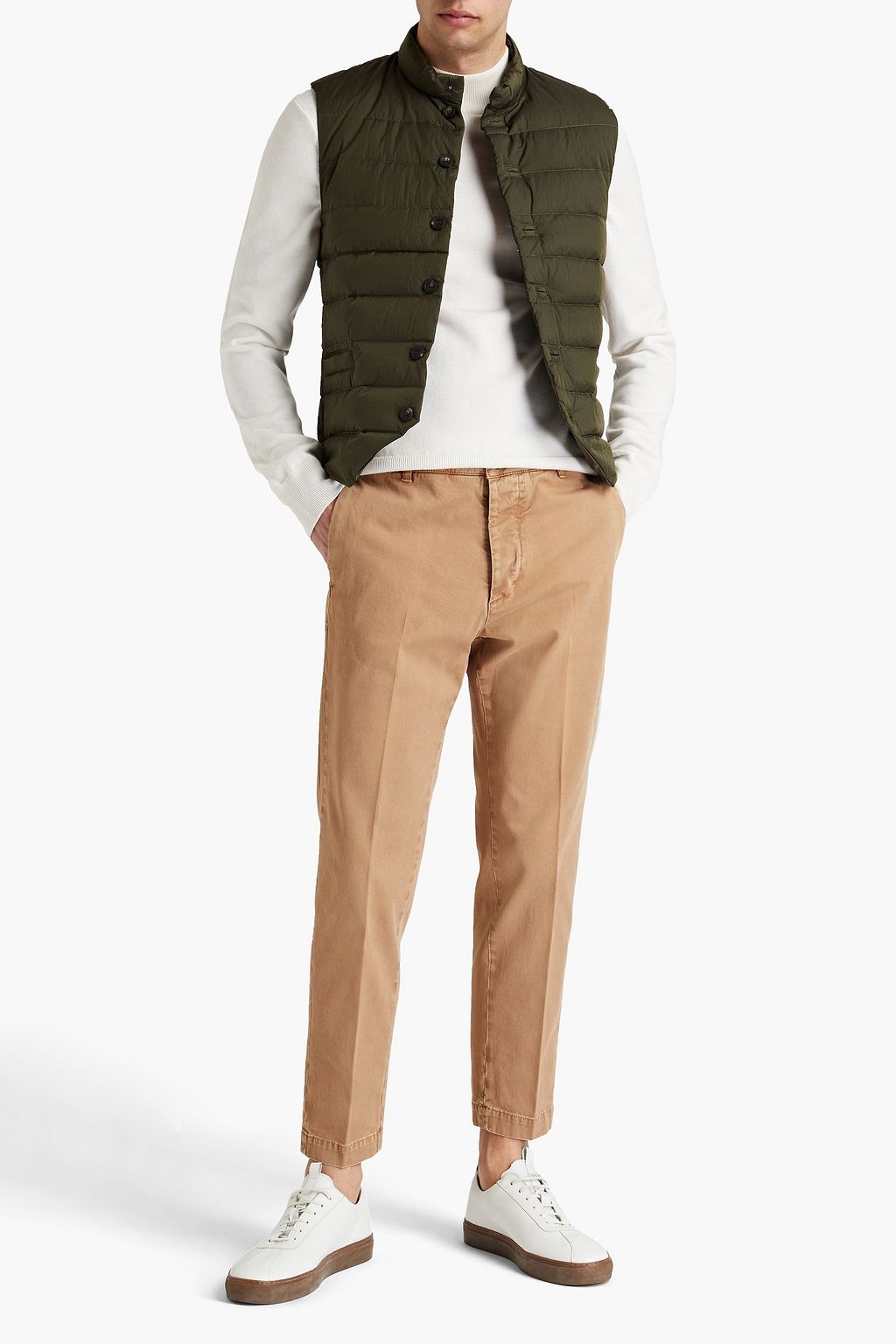 PESERICO Cotton-blend gabardine chinos