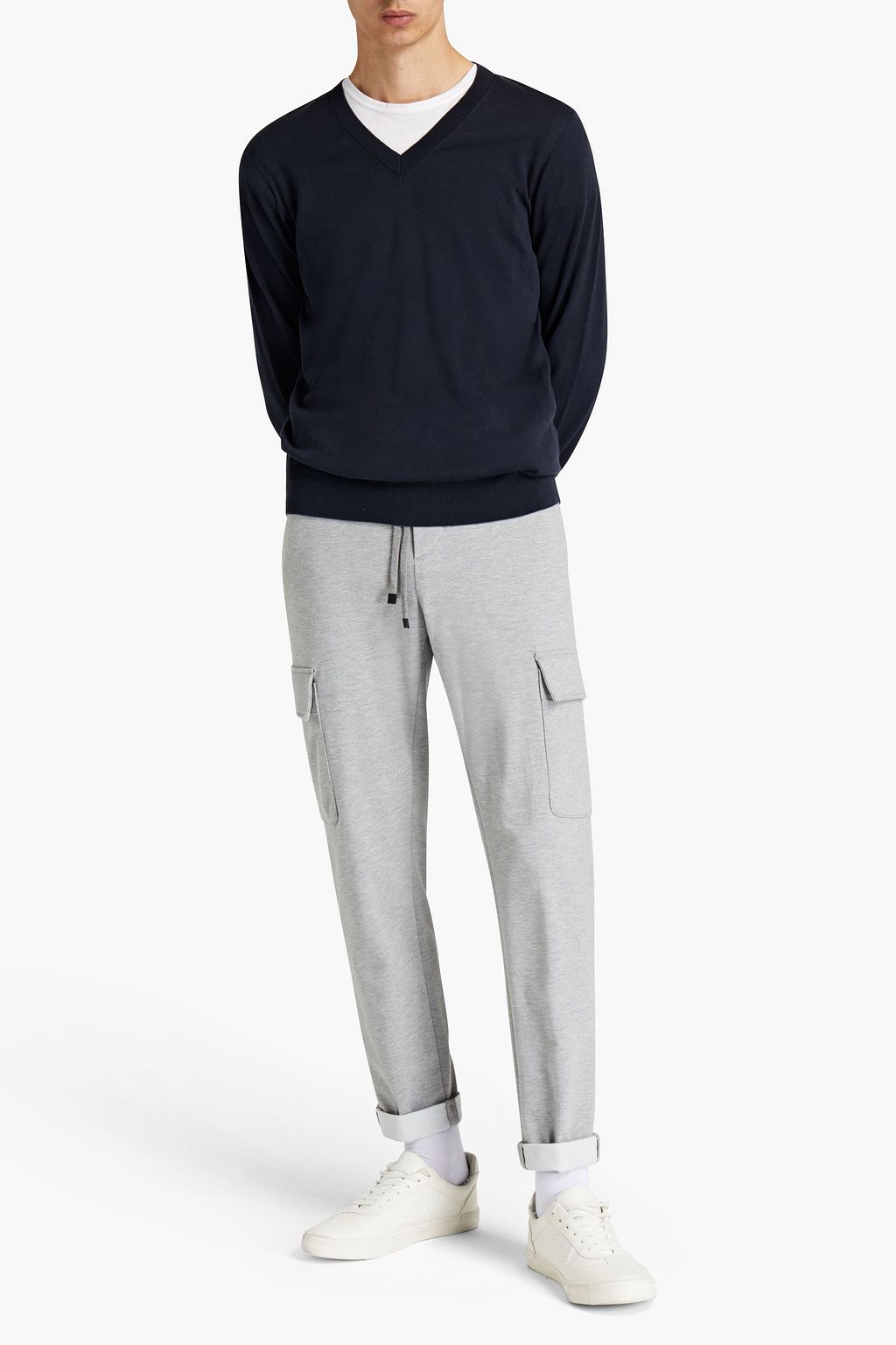 PESERICO Mélange French terry cargo pants