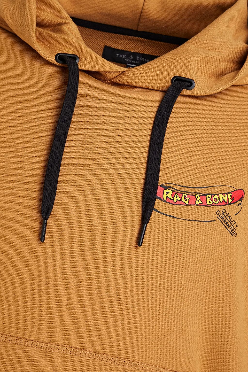 RAG & BONE Printed organic French cotton-terry hoodie